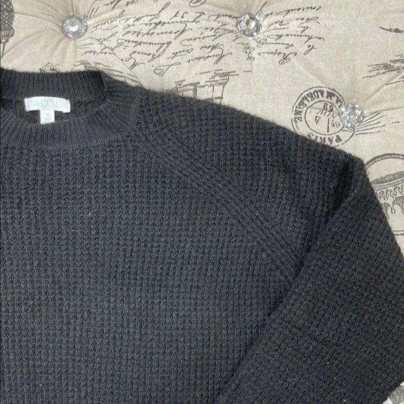 Abound Black Crew Neck Sweater with Chunky Knit - Picture 5 of 9